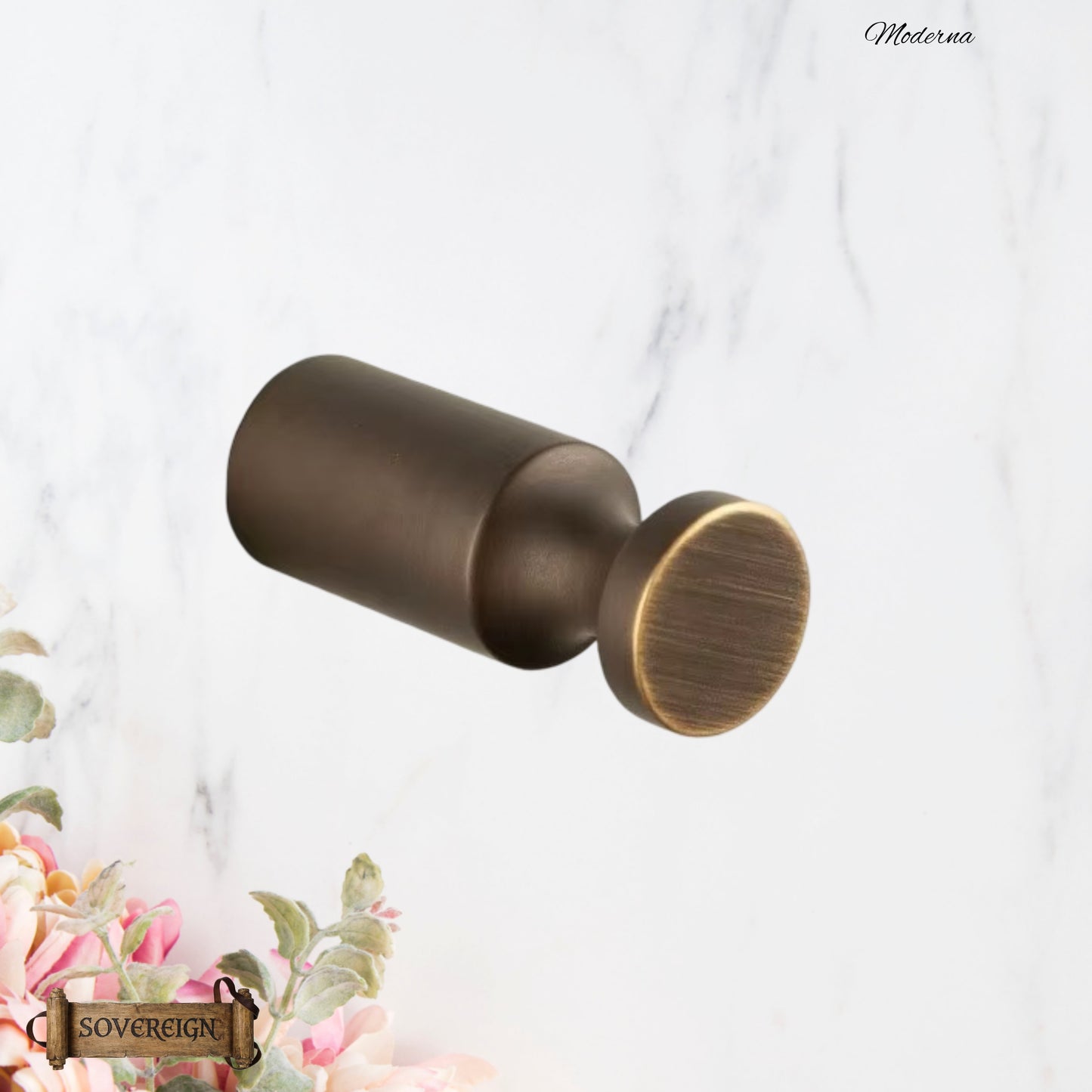 Sovereign Moderna Brass Recessed groove robe hook  -3 Luxury Finishes