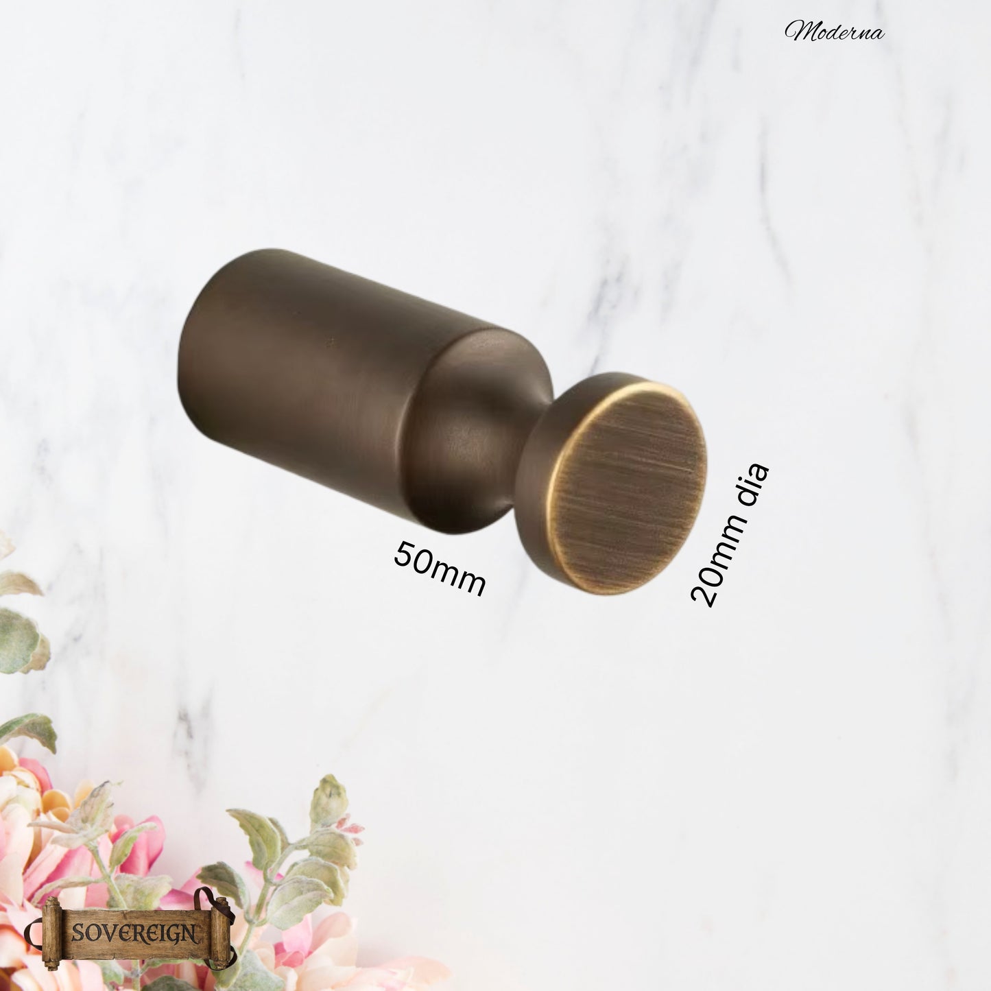 Sovereign Moderna Brass Recessed groove robe hook  -3 Luxury Finishes