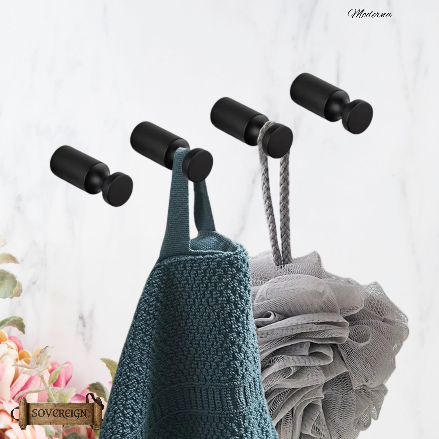 Sovereign Moderna Brass Recessed groove robe hook  -3 Luxury Finishes