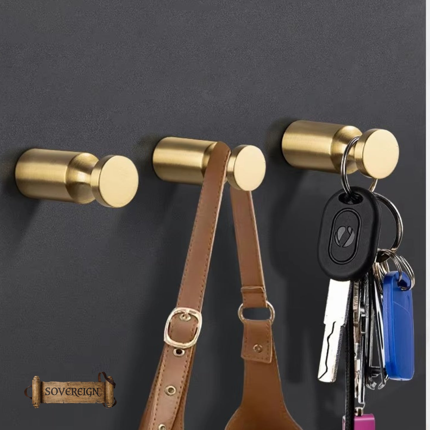Sovereign Moderna Brass Recessed groove robe hook  -3 Luxury Finishes