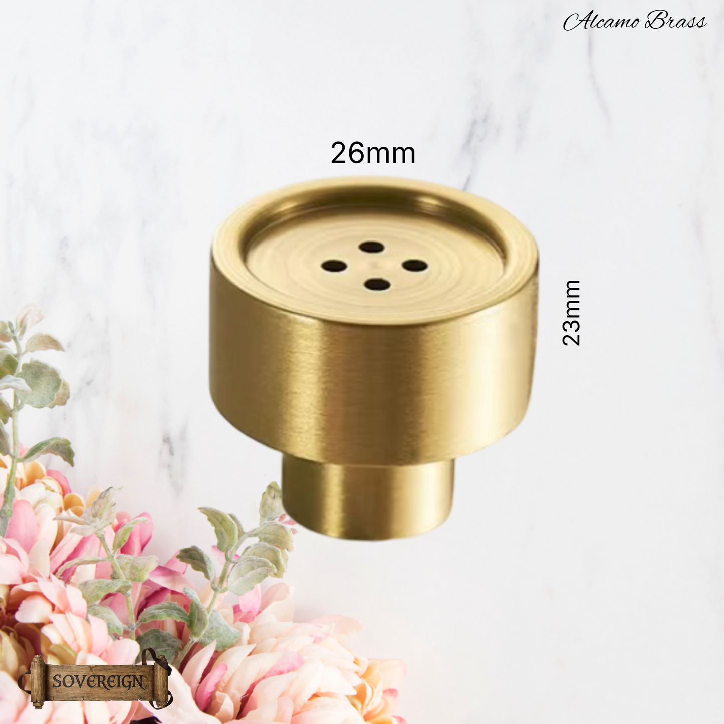 "Algua" Sovereign Brass Button cabinet/Drawer Knobs-3 finishes