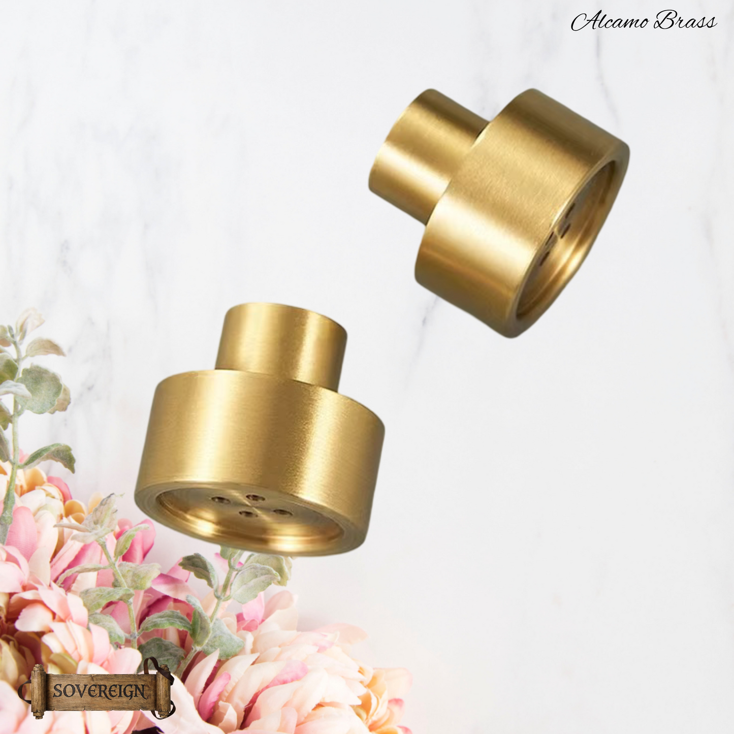 "Algua" Sovereign Brass Button cabinet/Drawer Knobs-3 finishes