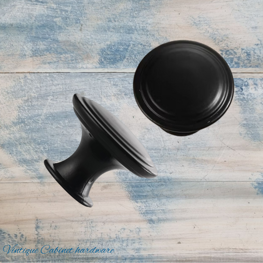 Alcamo Ringed Antique Black finish 29mm Drawer or Cabinet Knob