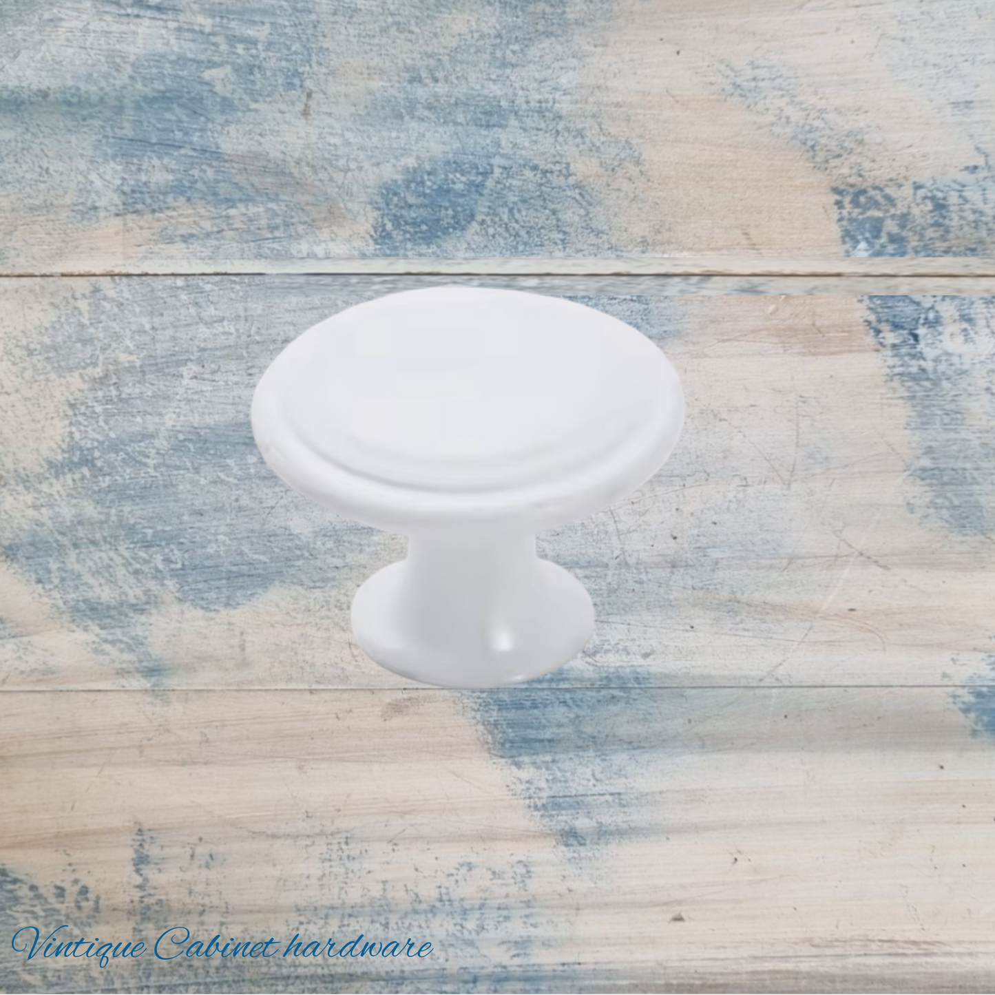 Alcamo Ringed Antique White finish 29mm Drawer or Cabinet Knob
