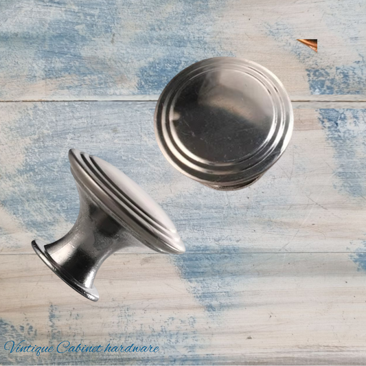 Alcamo Ringed Antique Silver finish 29mm Drawer or Cabinet Knob