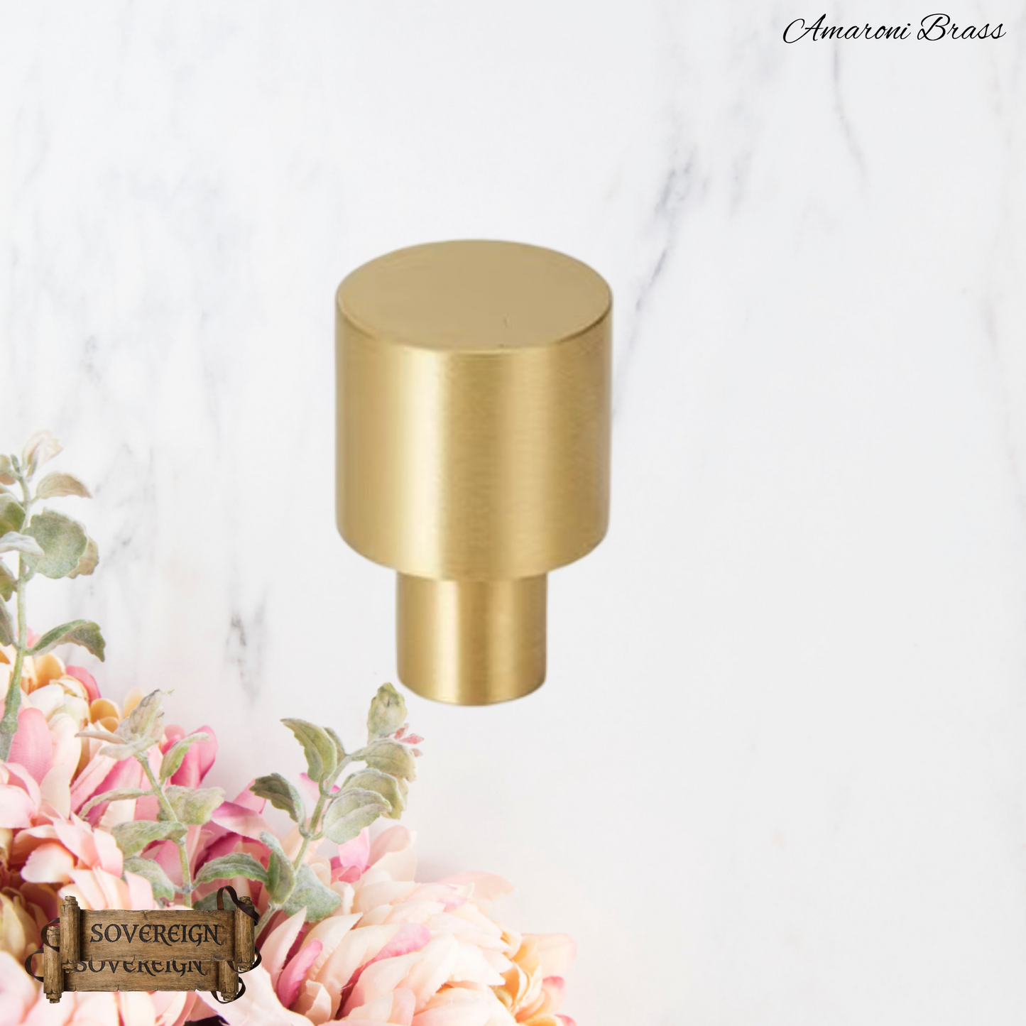"Aprica" Sovereign Tower Brushed Brass cabinet/Drawer Knob 20mm dia