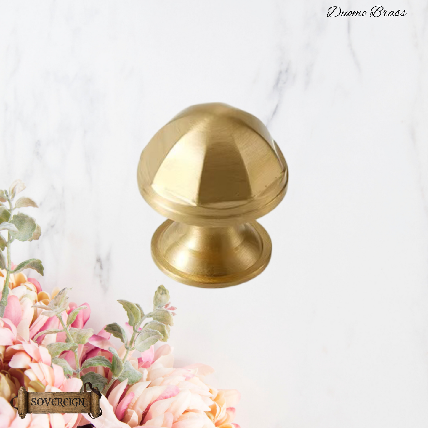"Duomo" Sovereign Oct Dome Brass cabinet / Drawer Knob 30mm dia