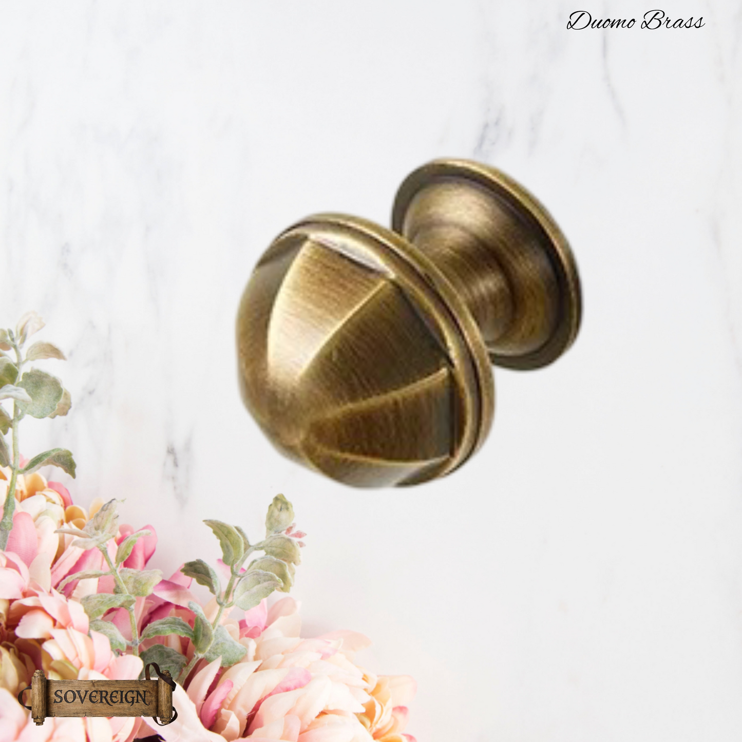 "Duomo" Sovereign Oct Dome Brass cabinet / Drawer Knob 30mm dia