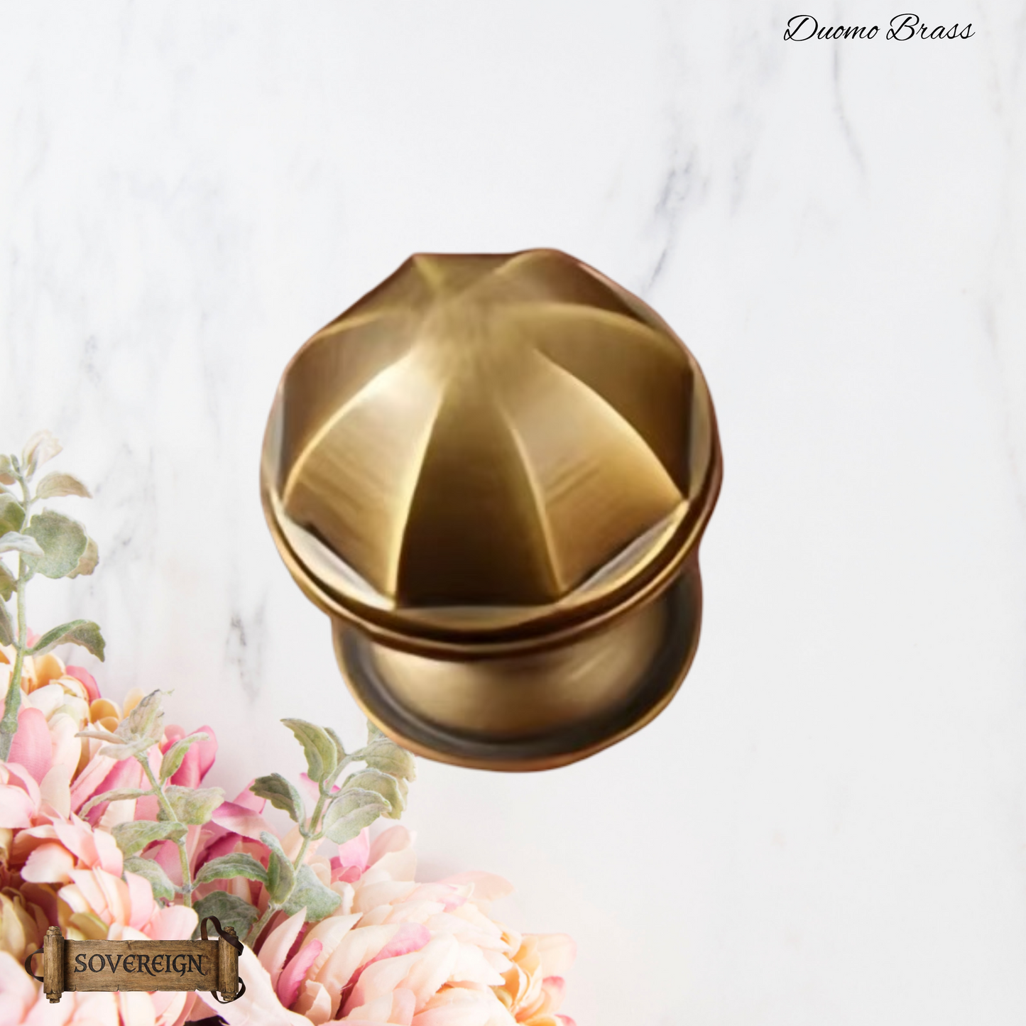 "Duomo" Sovereign Oct Dome Brass cabinet / Drawer Knob 30mm dia