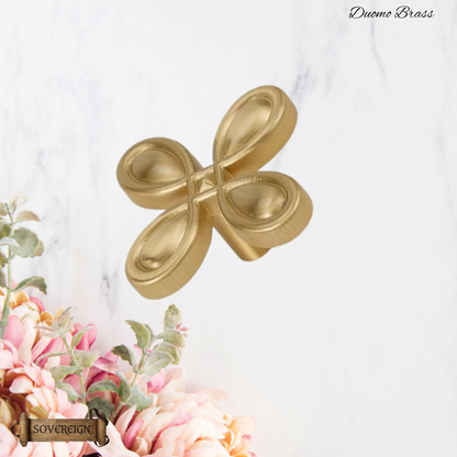 "Sanremo" Sovereign Flower Brass cabinet / Drawer Knob 40mmx40mm
