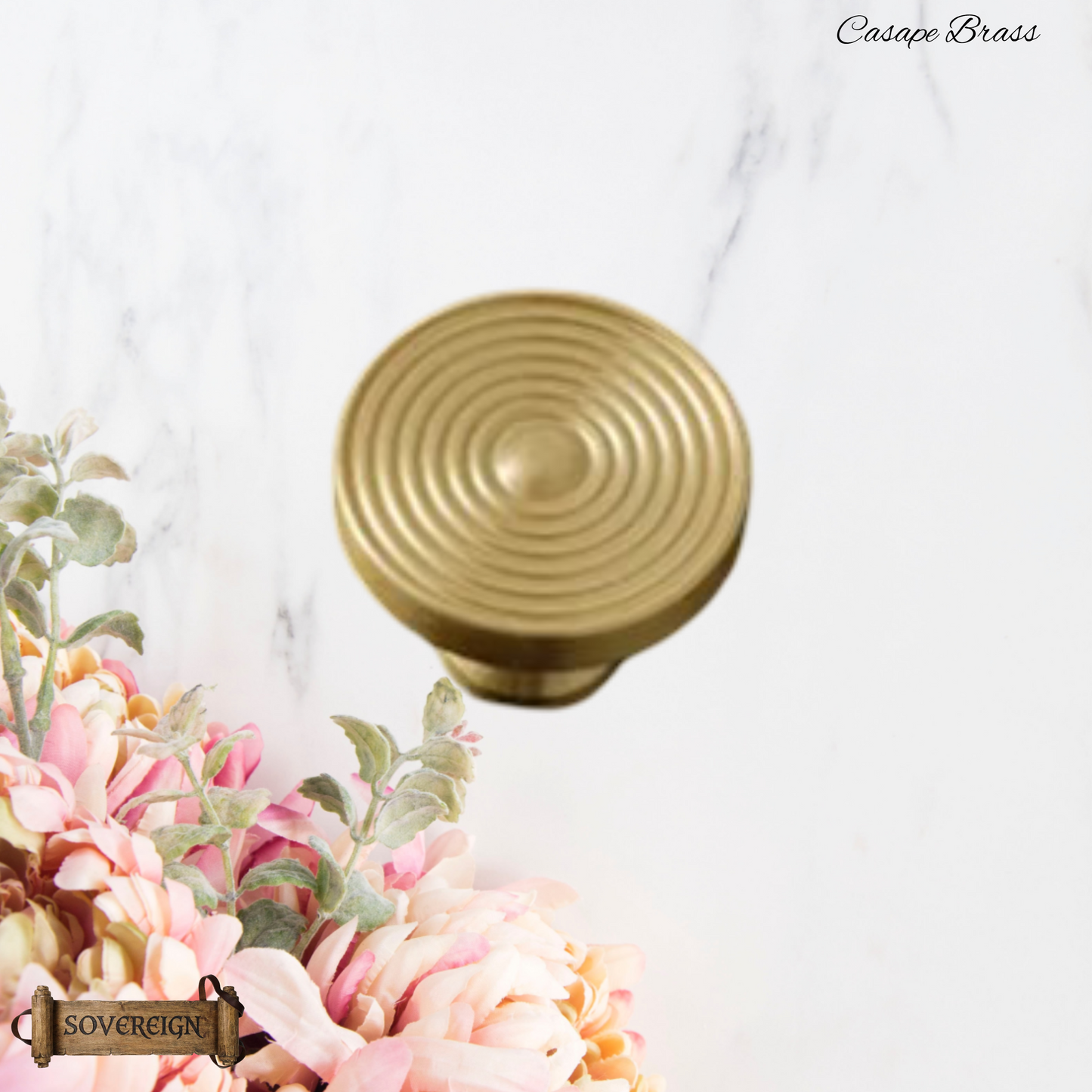 "Casape" Sovereign Eclipse Brushed Brass cabinet / Drawer Knob 31mm dia