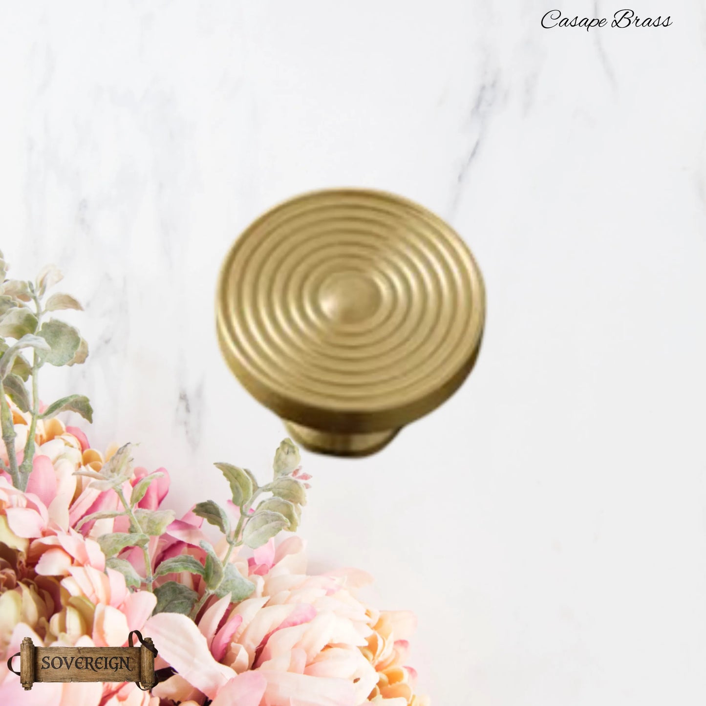 "Casape" Sovereign Eclipse Brushed Brass cabinet / Drawer Knob 31mm dia