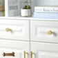 "Dessio" Sovereign Diamond Brushed Brass cabinet / Drawer Knob 34mm dia