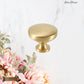 "Elice" Sovereign Smooth contoured Brushed Brass cabinet / Drawer Knob -3 sizes