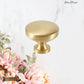 "Elice" Sovereign Smooth contoured Brushed Brass cabinet / Drawer Knob -3 sizes