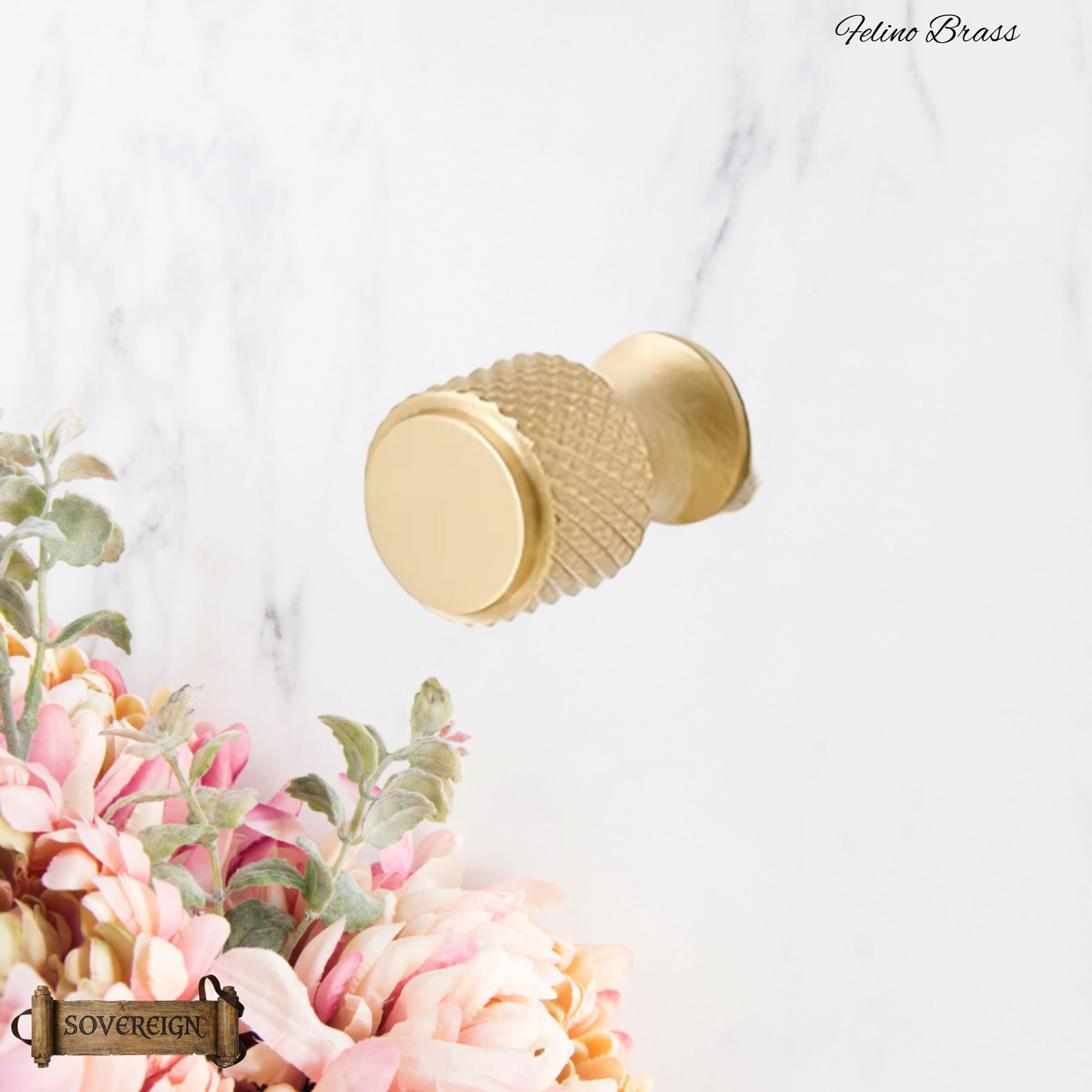 "Felino" Sovereign Cris Cross Brushed Brass cabinet / Drawer Knob 20mm dia-4 Finishes