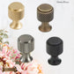 "Felino" Sovereign Knurled Cross Brushed Brass cabinet / Drawer Knob 20mm dia-4 Finishes