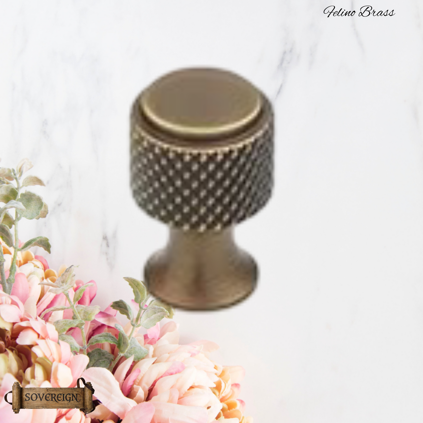 "Felino" Sovereign Cris Cross Brushed Brass cabinet / Drawer Knob 20mm dia-4 Finishes
