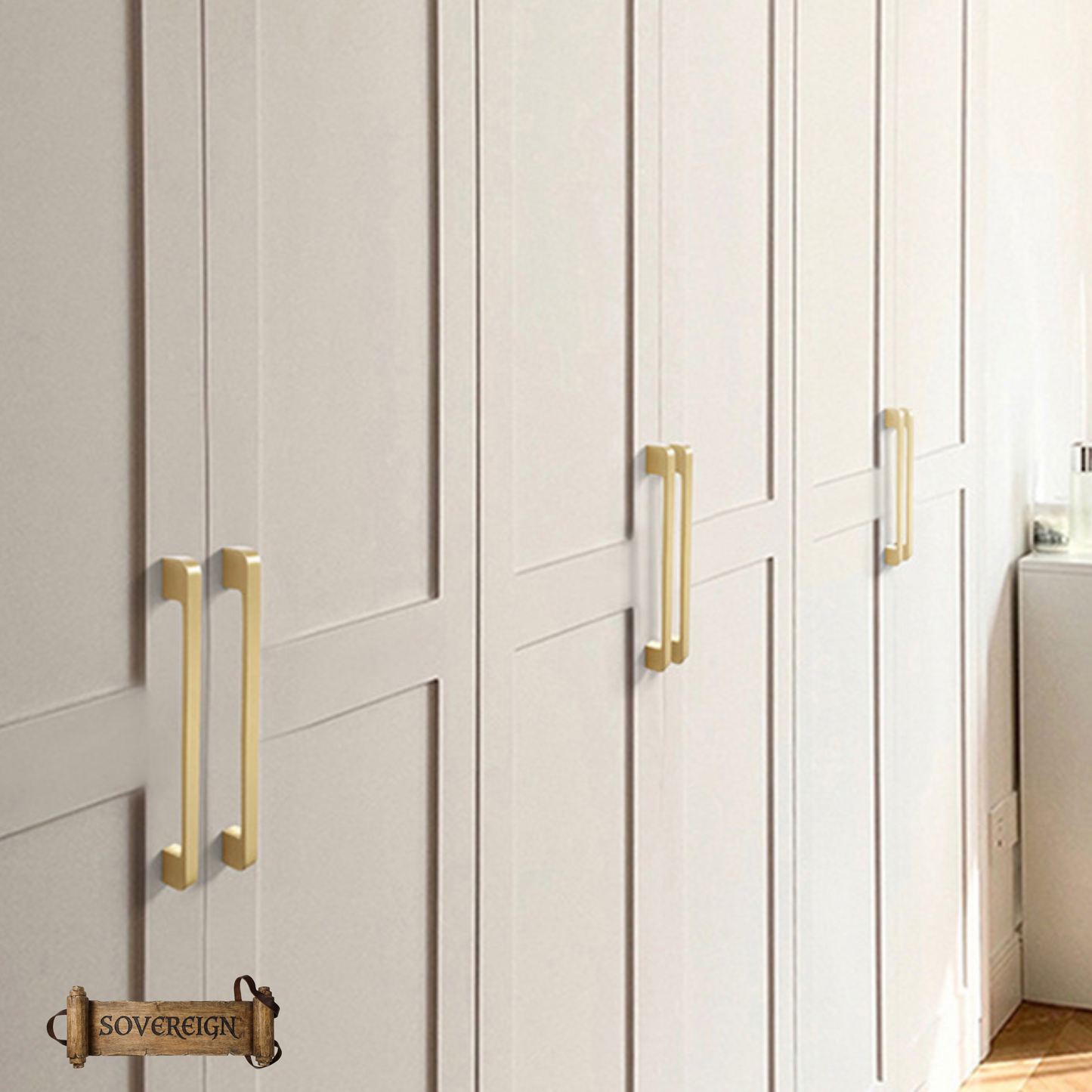 "Racale" Sovereign lovely Brushed Brass cabinet D-Handle Pulls -5 sizes