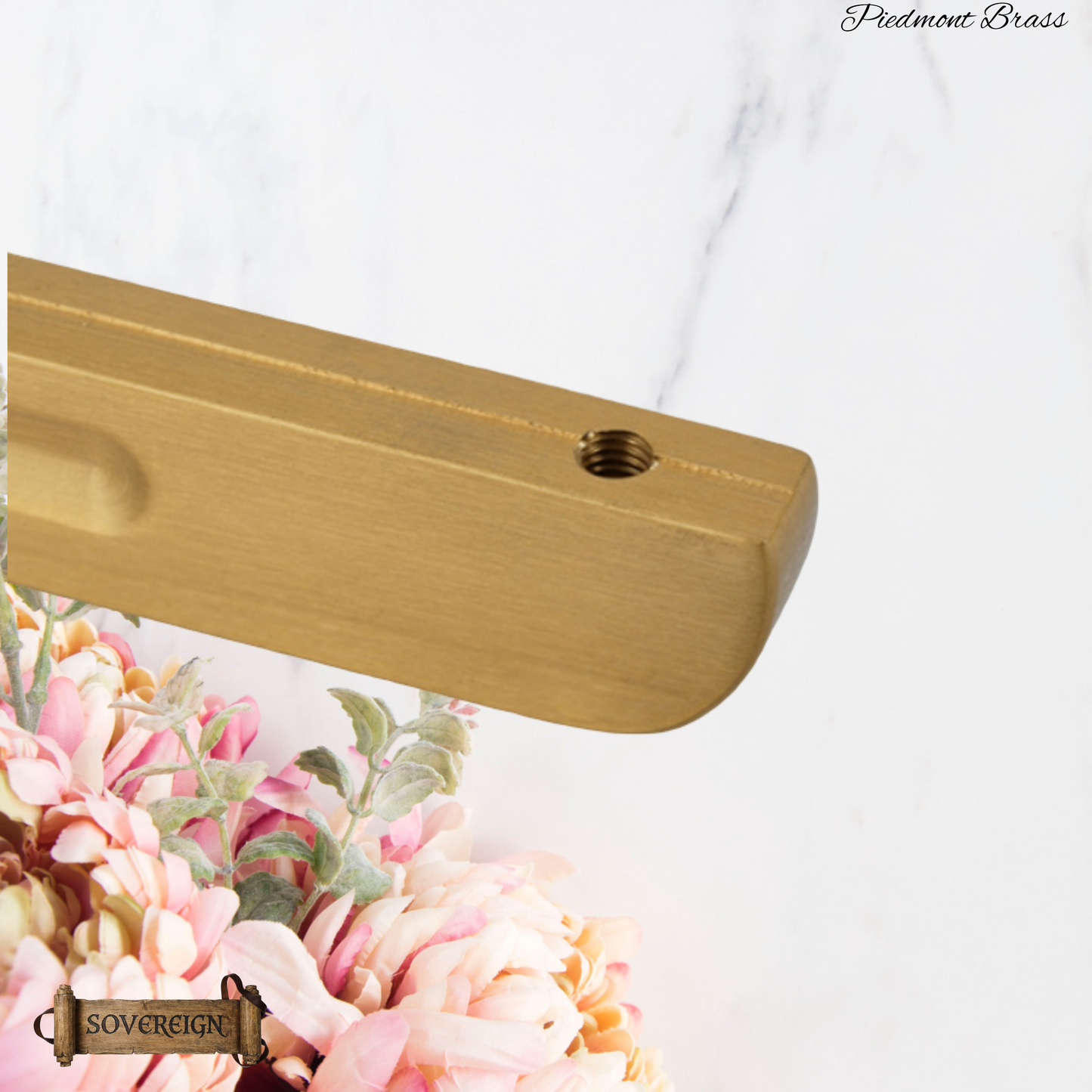 "Piedmont" Sovereign Solid Brushed Brass cabinet Reccessed Grip handles (4 sizes)