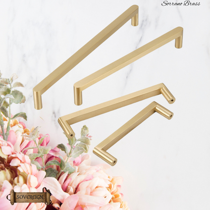 "Sorrano" Sovereign Brushed Brass cabinet D-Handle Pulls -5 sizes