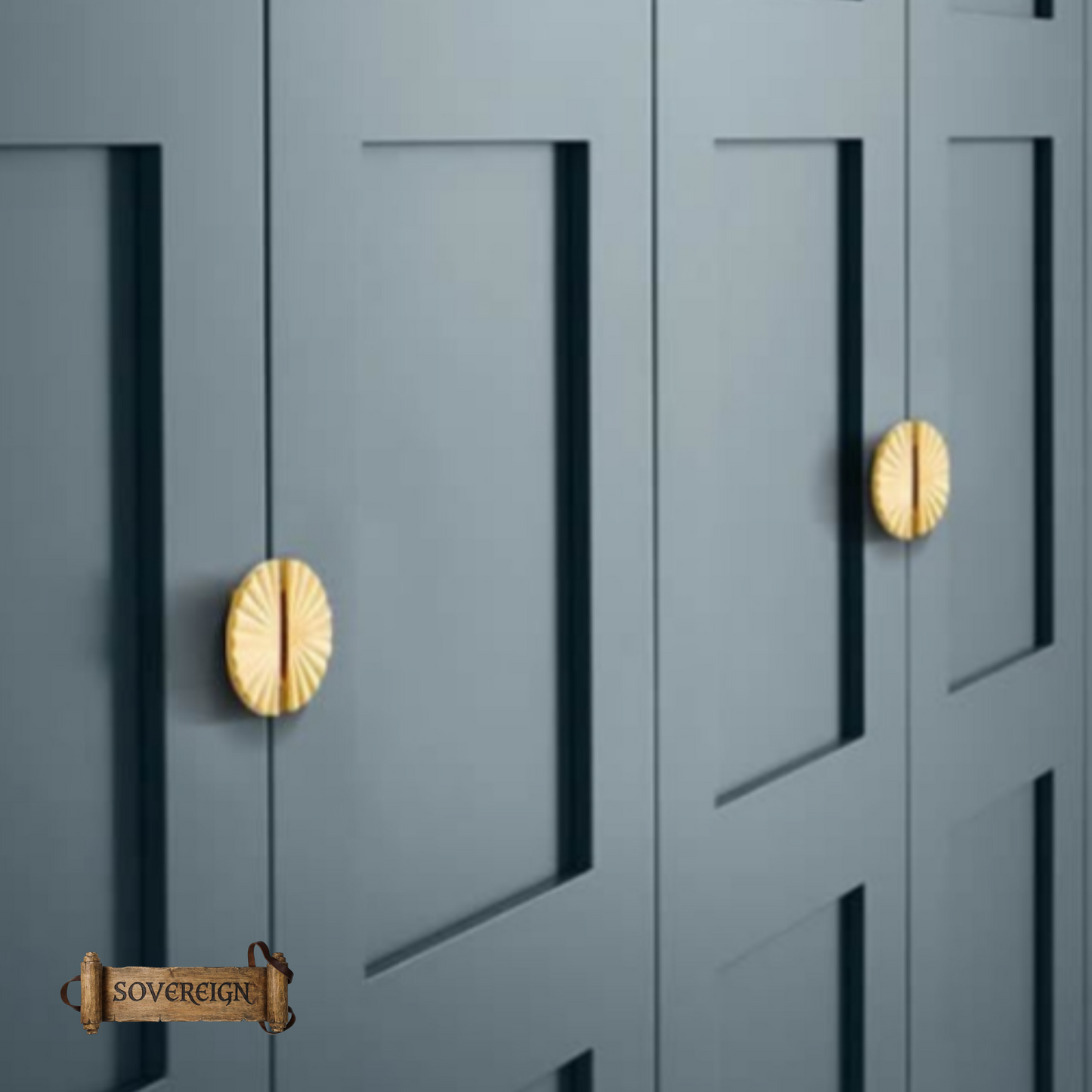 "Sassi Di Matera"Sovereign Fan Brass cabinet / Drawer Pull (4 Finishes)