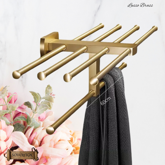 "Lusso" Sovereign 5 Bar Towel Rail Brushed brass 600mmx 200mm