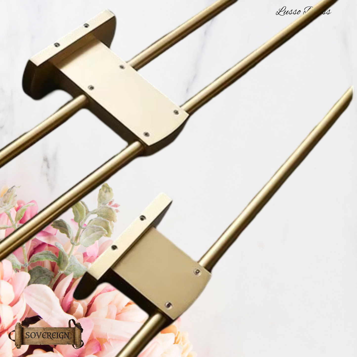 "Lusso" Sovereign 2 Bar Towel Rail Brushed brass 600mmx120mm