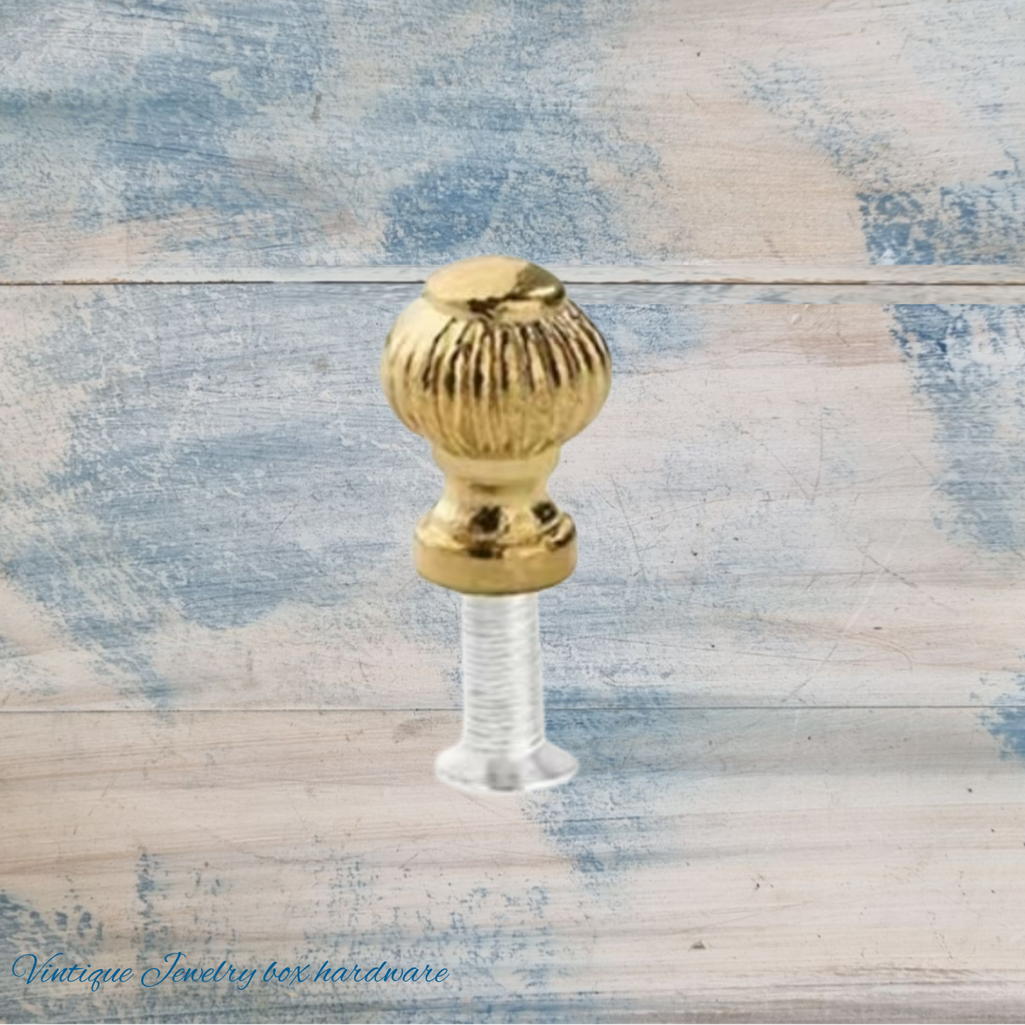 Gold "ORB" small drawer or jewelry box vintage knob 14mm dia