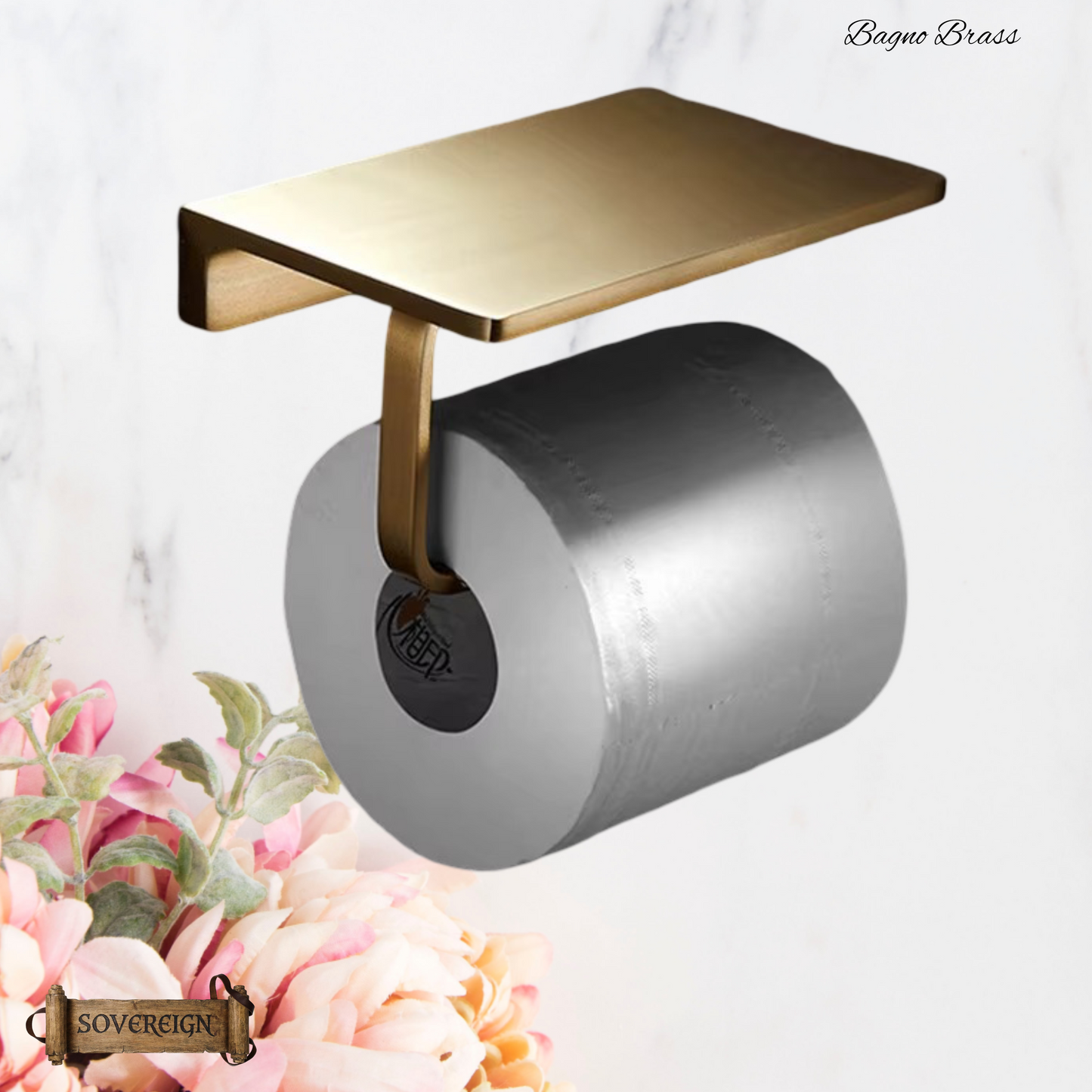 "Bagno"Sovereign Bathroom Toilet roll holder -Brushed brass