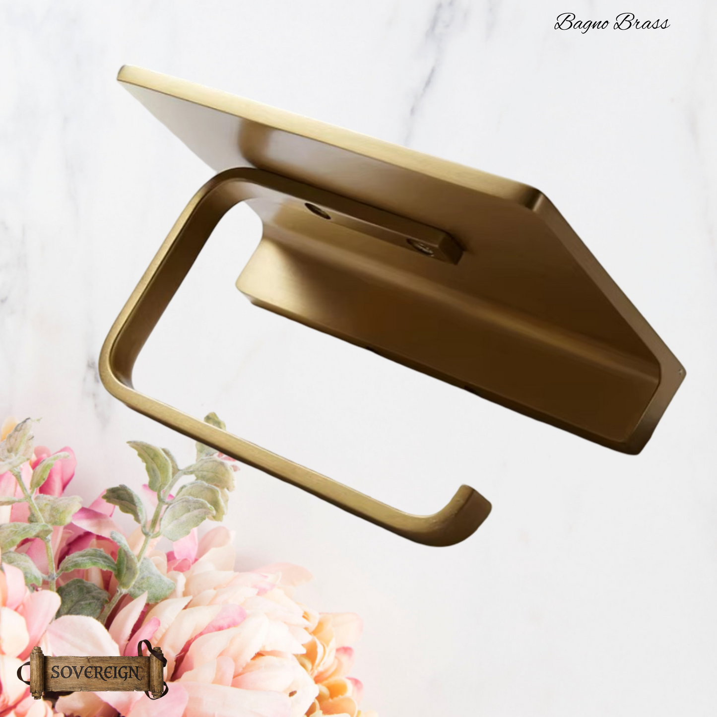 "Bagno"Sovereign Bathroom Toilet roll holder -Brushed brass