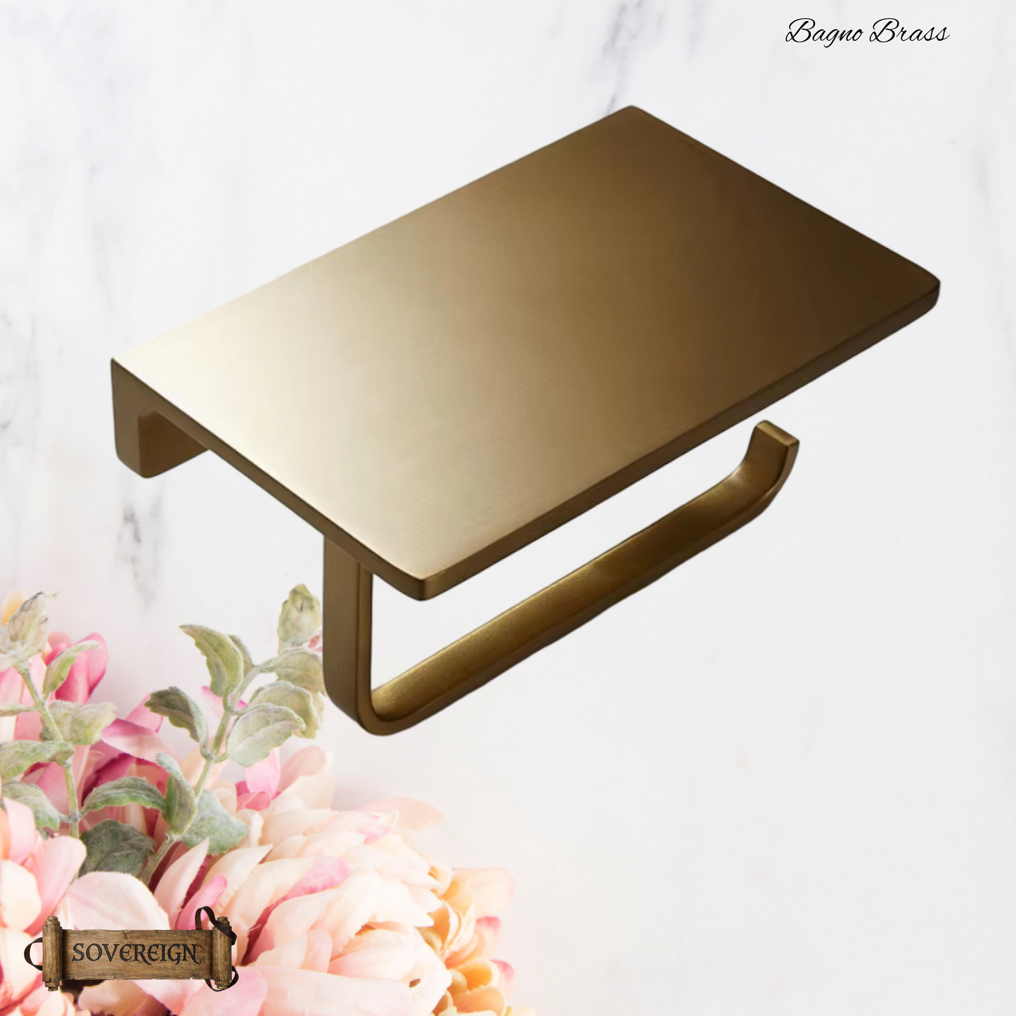 "Bagno"Sovereign Bathroom Toilet roll holder -Brushed brass