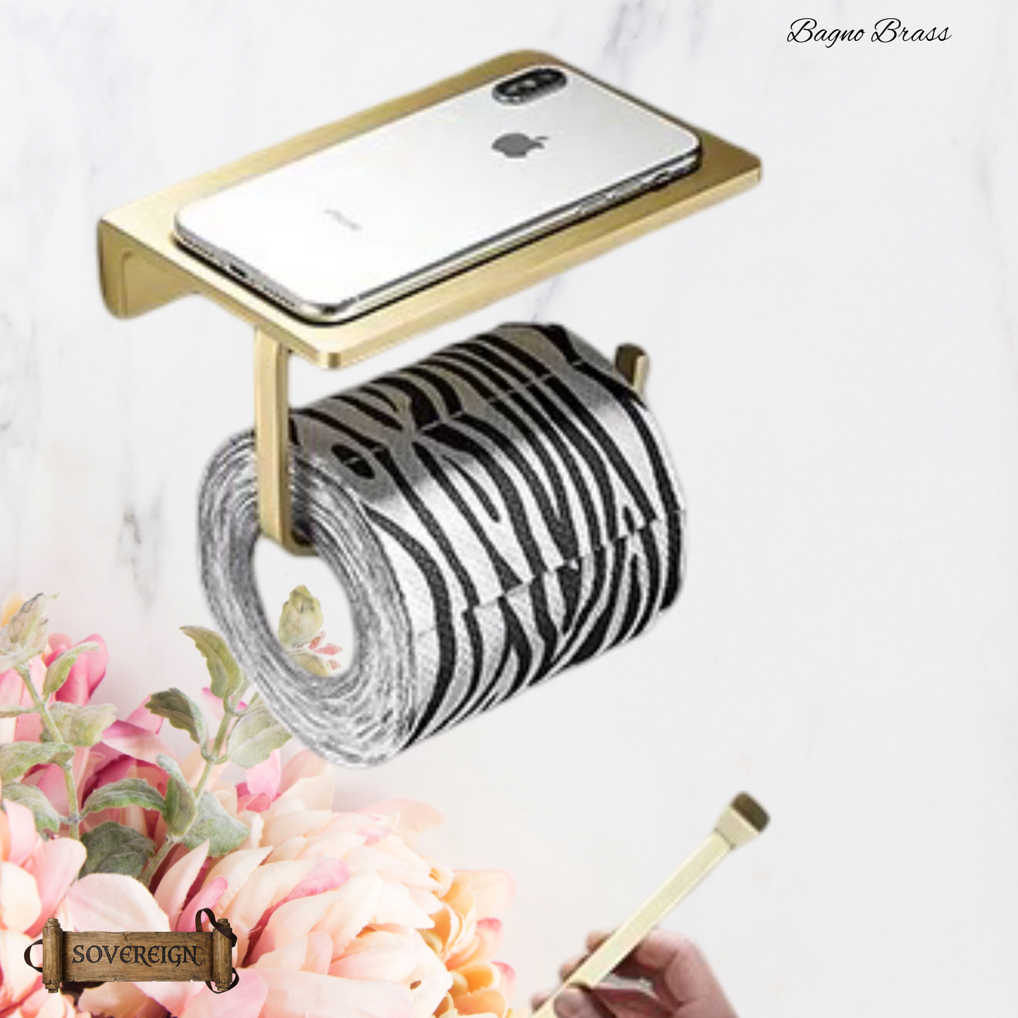 "Bagno"Sovereign Bathroom Toilet roll holder -Brushed brass