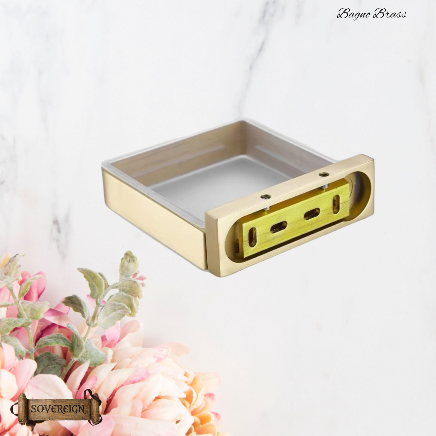 "Bagno"Sovereign Bathroom Toilet Brush holder -Brushed brass