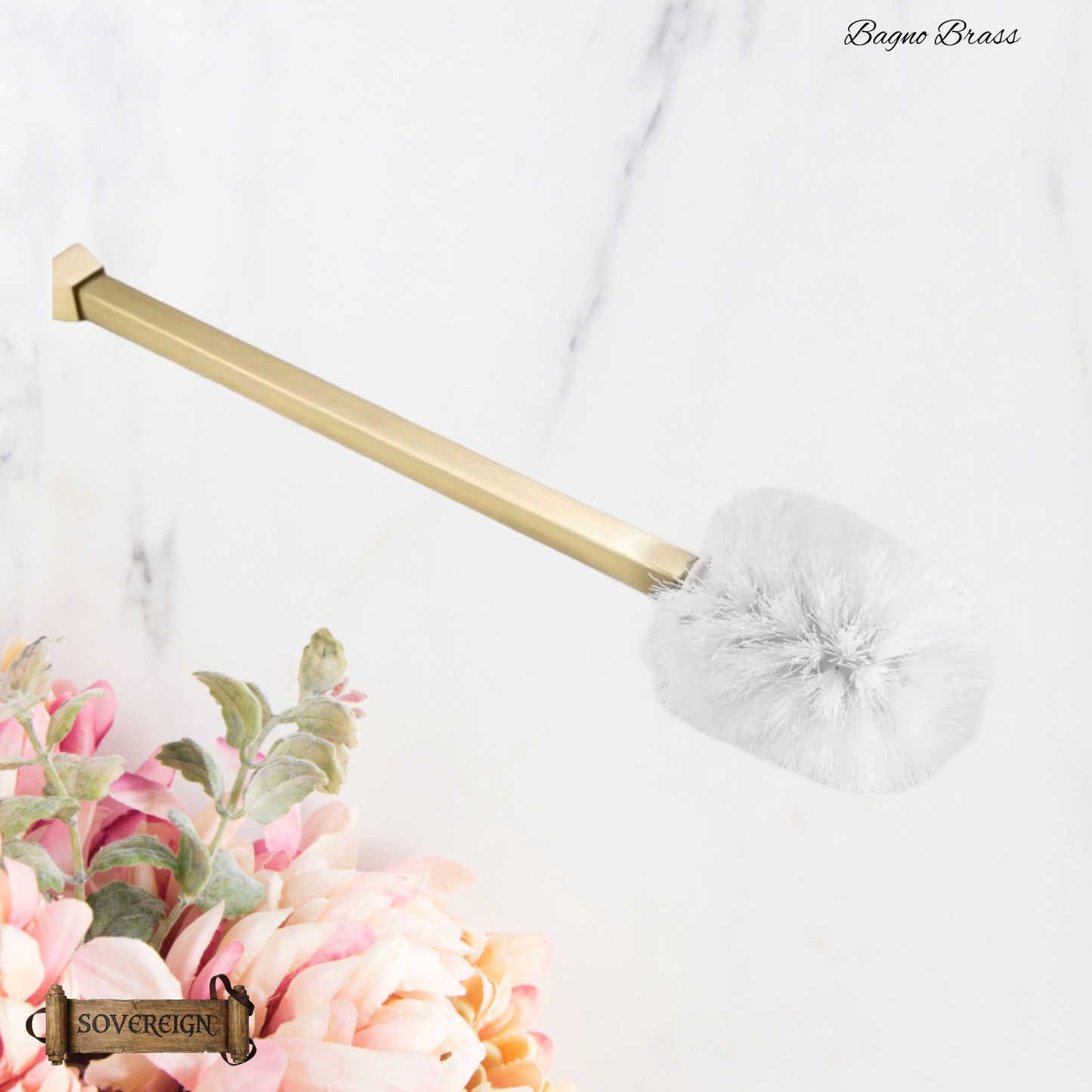 "Bagno"Sovereign Bathroom Toilet Brush holder -Brushed brass