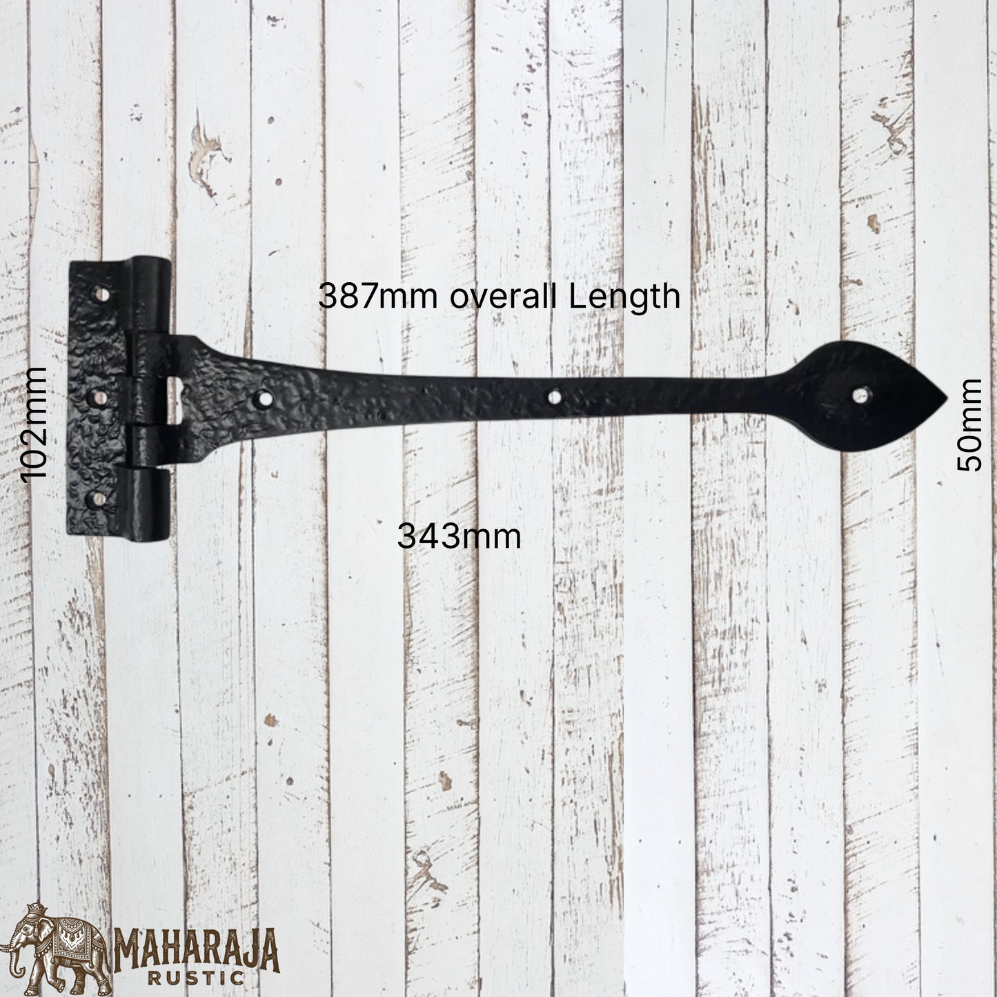 Farmhouse Cast Iron large Strap T-Hinge -387mm x102mm (MAJ-804)