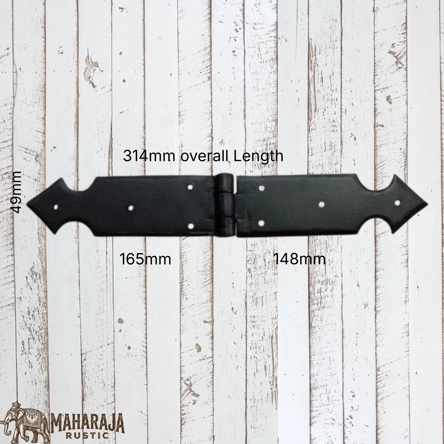 Black Antique Iron arrow 314mm Forged Double Strap Hinge (MAJ-805)
