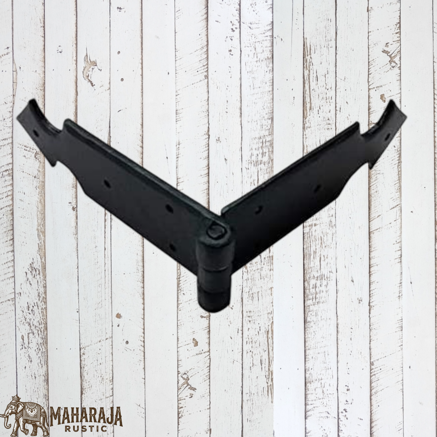 Black Antique Iron arrow 314mm Forged Double Strap Hinge (MAJ-805)