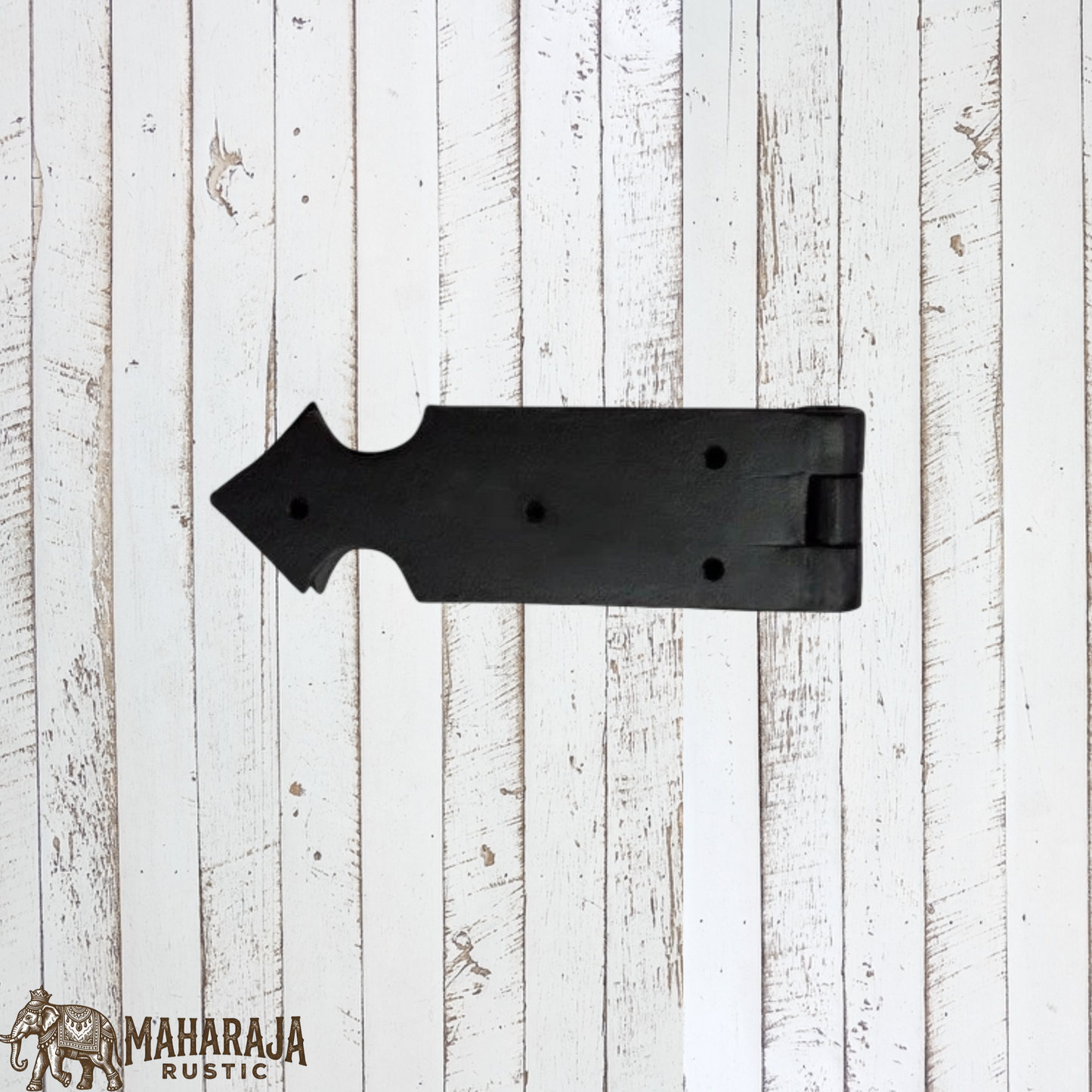 Black Antique Iron arrow 314mm Forged Double Strap Hinge (MAJ-805)
