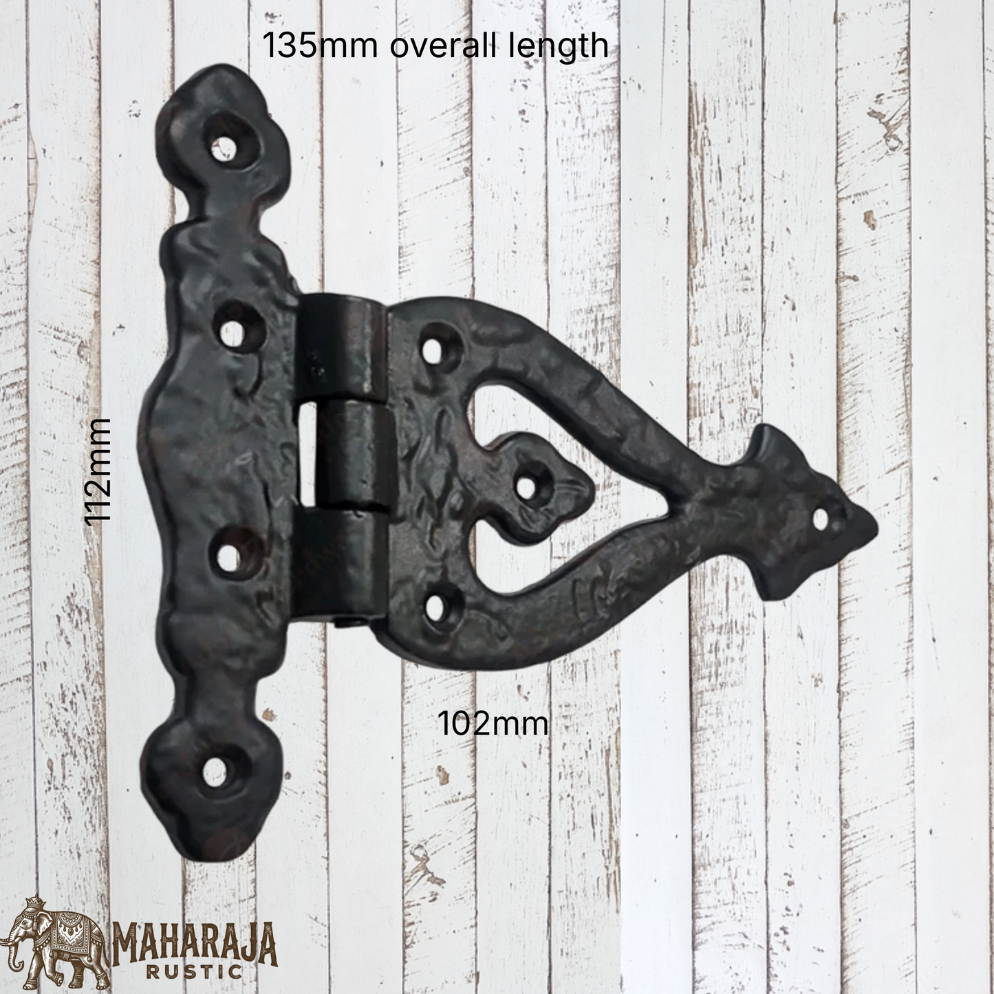 Black Antique cast Iron T Hinge 135x112mm (MAJ-806)