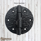 Antique cast Iron Round Cabinet/ Trunk Hinge 76mm dia (MAJ-807)