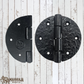 Antique cast Iron Round Cabinet/ Trunk Hinge 76mm dia (MAJ-807)