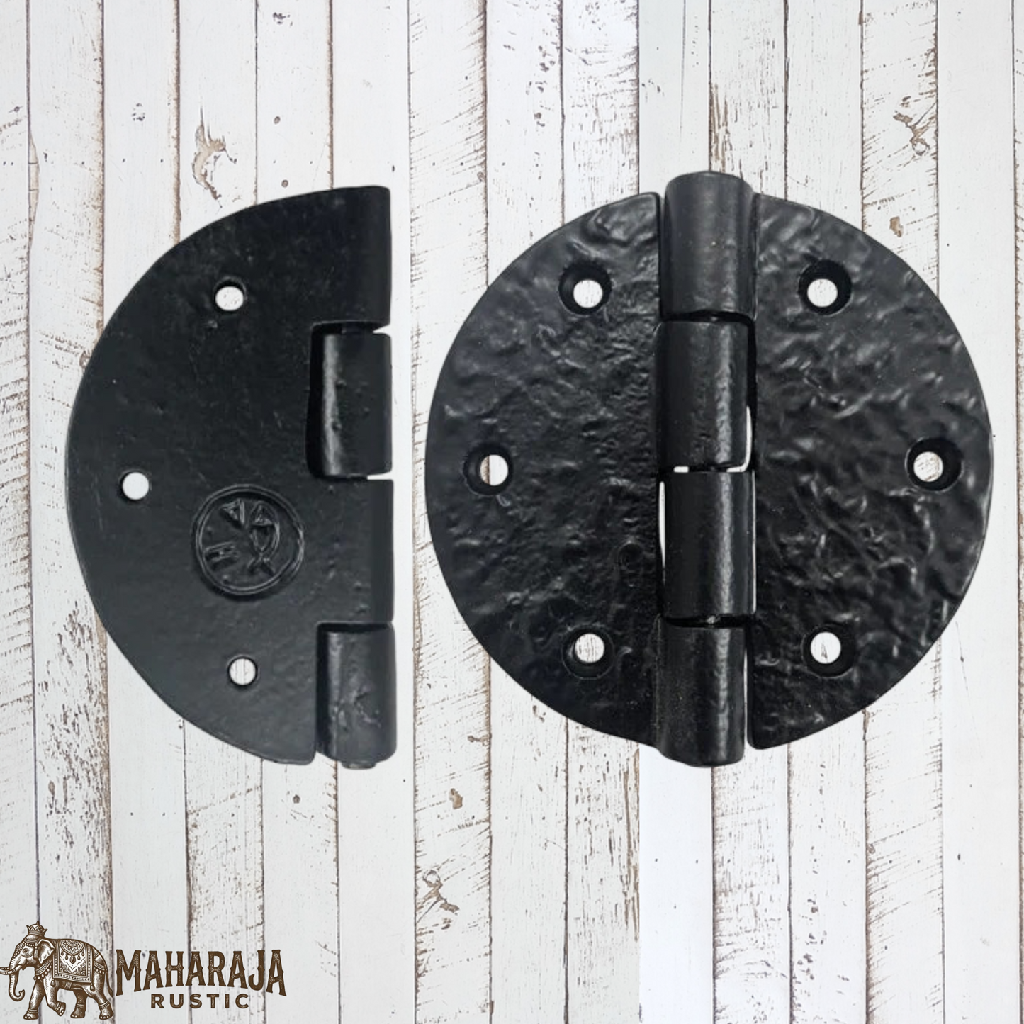 Antique cast Iron Round Cabinet/ Trunk Hinge 76mm dia (MAJ-807)