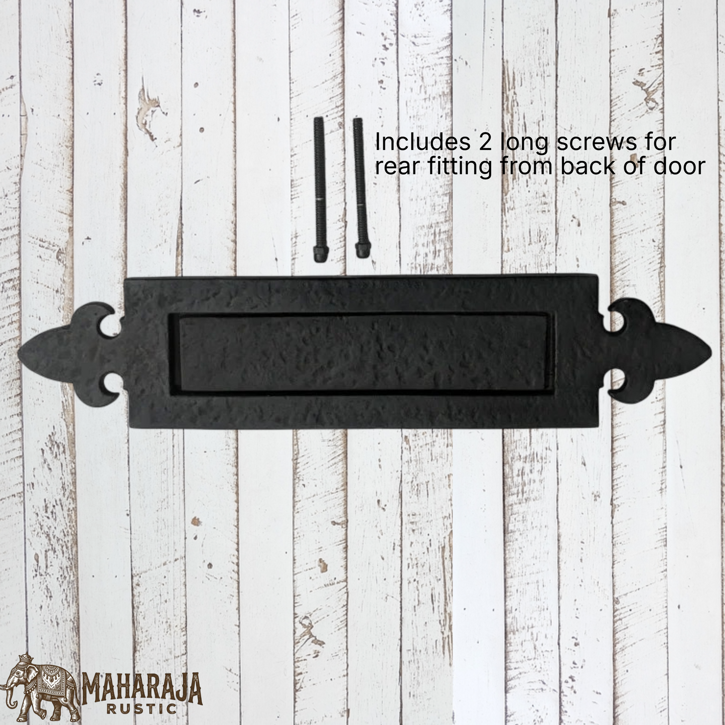 Fleur De List Cast iron door letter slot 371mm long (MAJ-810)