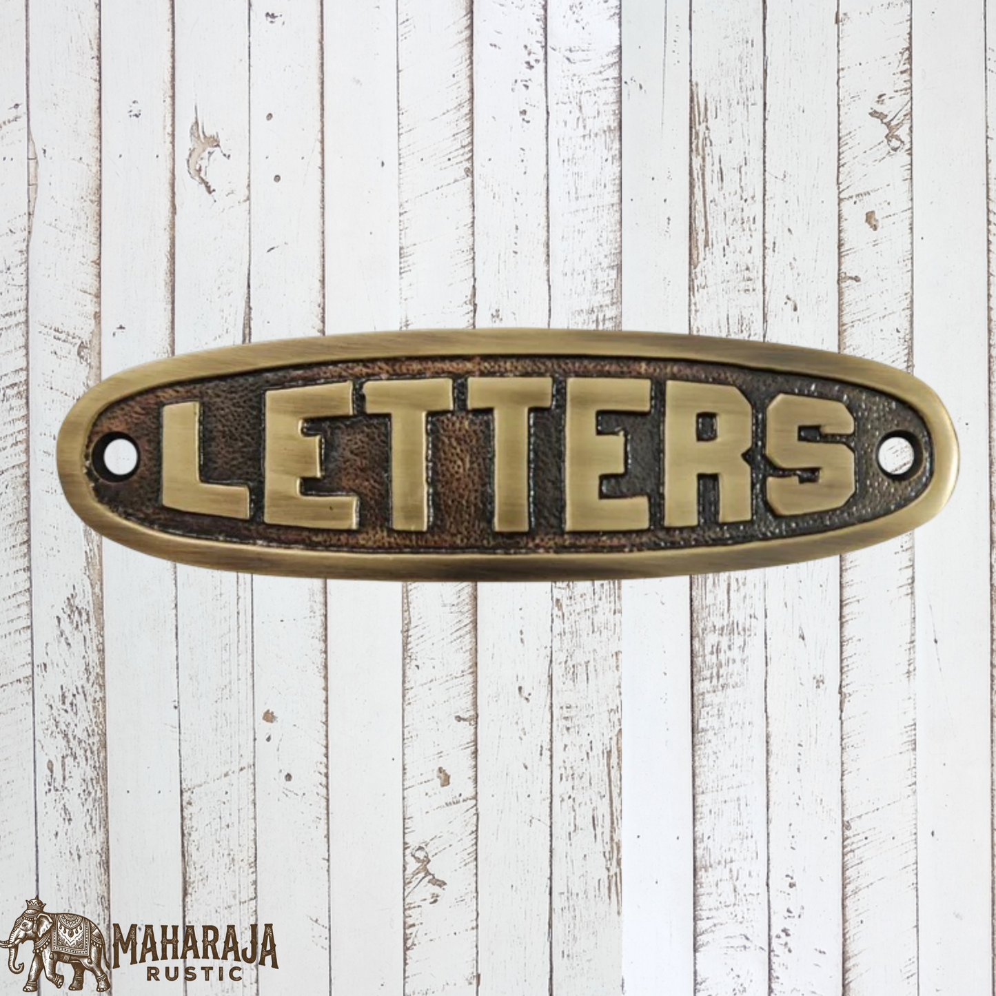 Rustic antique Brass LETTER Sign 132mm x 36mm (MAJ-812)