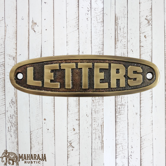Rustic antique Brass LETTER Sign 132mm x 36mm (MAJ-812)