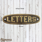 Rustic antique Brass LETTER Sign 132mm x 36mm (MAJ-812)