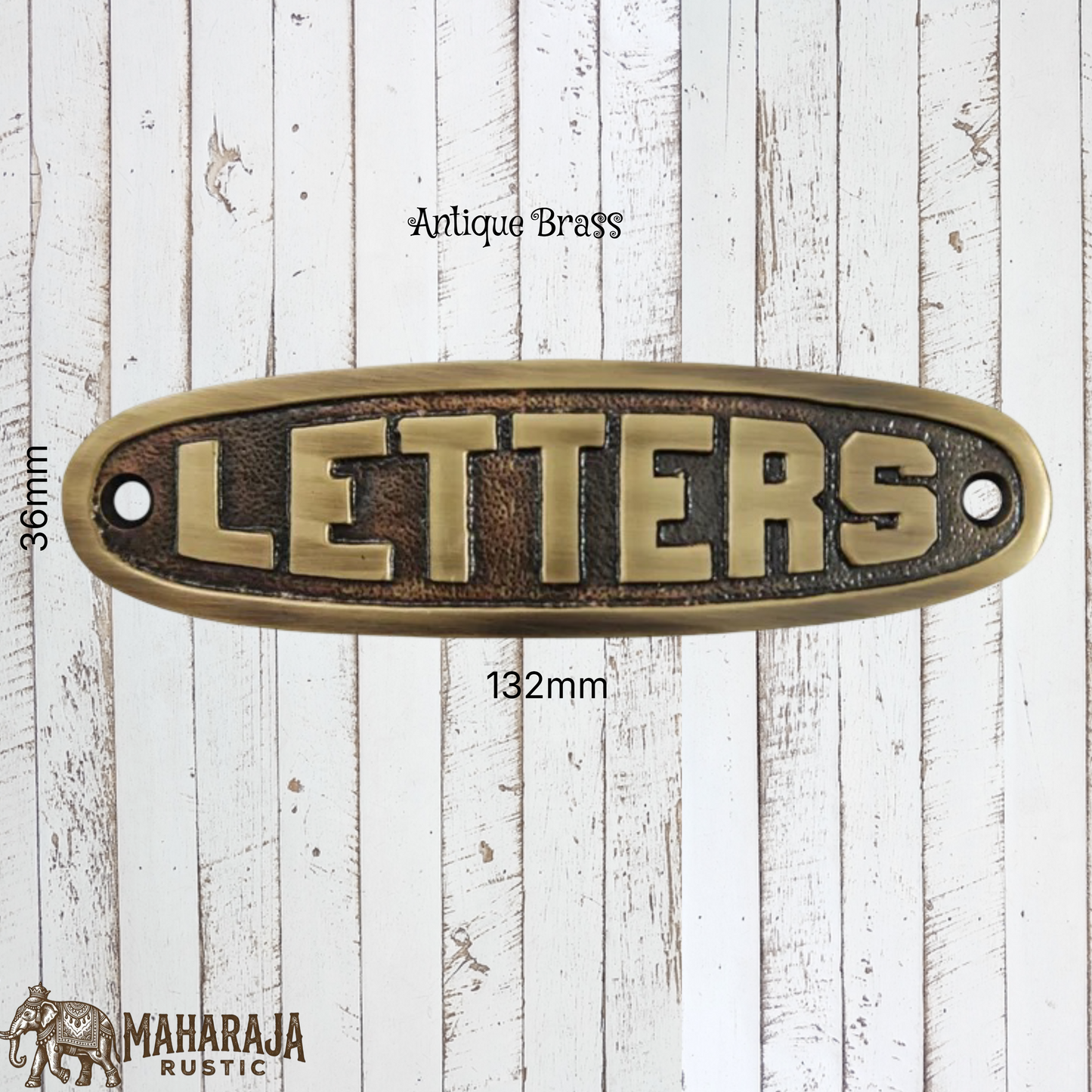 Rustic antique Brass LETTER Sign 132mm x 36mm (MAJ-812)