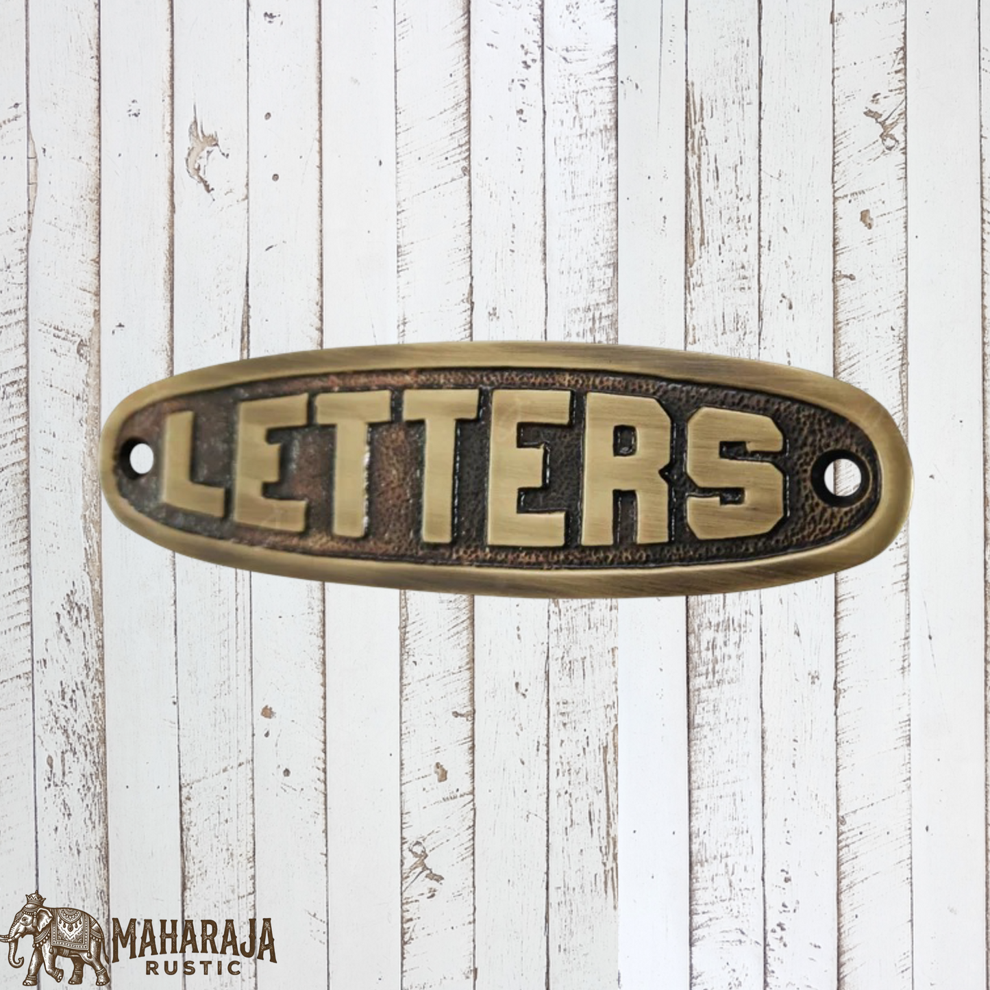 Rustic antique Brass LETTER Sign 132mm x 36mm (MAJ-812)