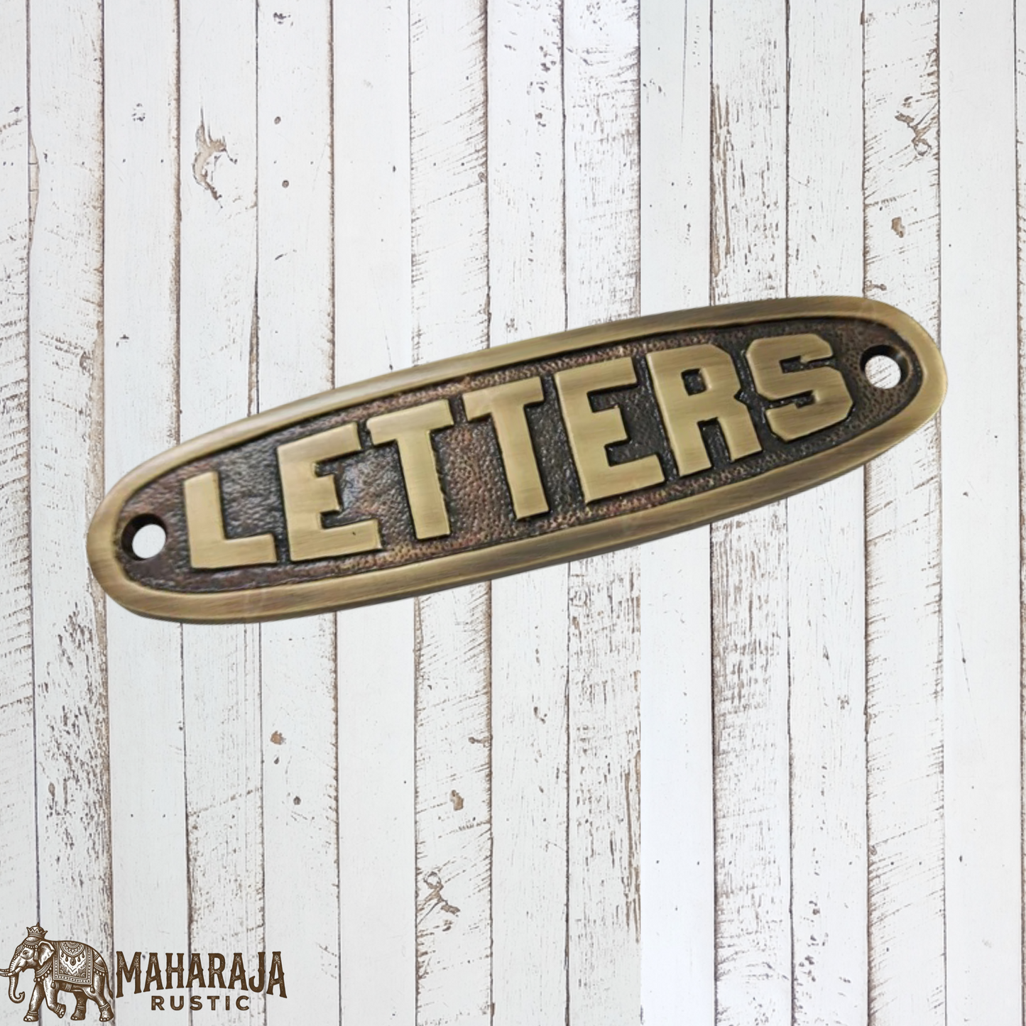 Rustic antique Brass LETTER Sign 132mm x 36mm (MAJ-812)
